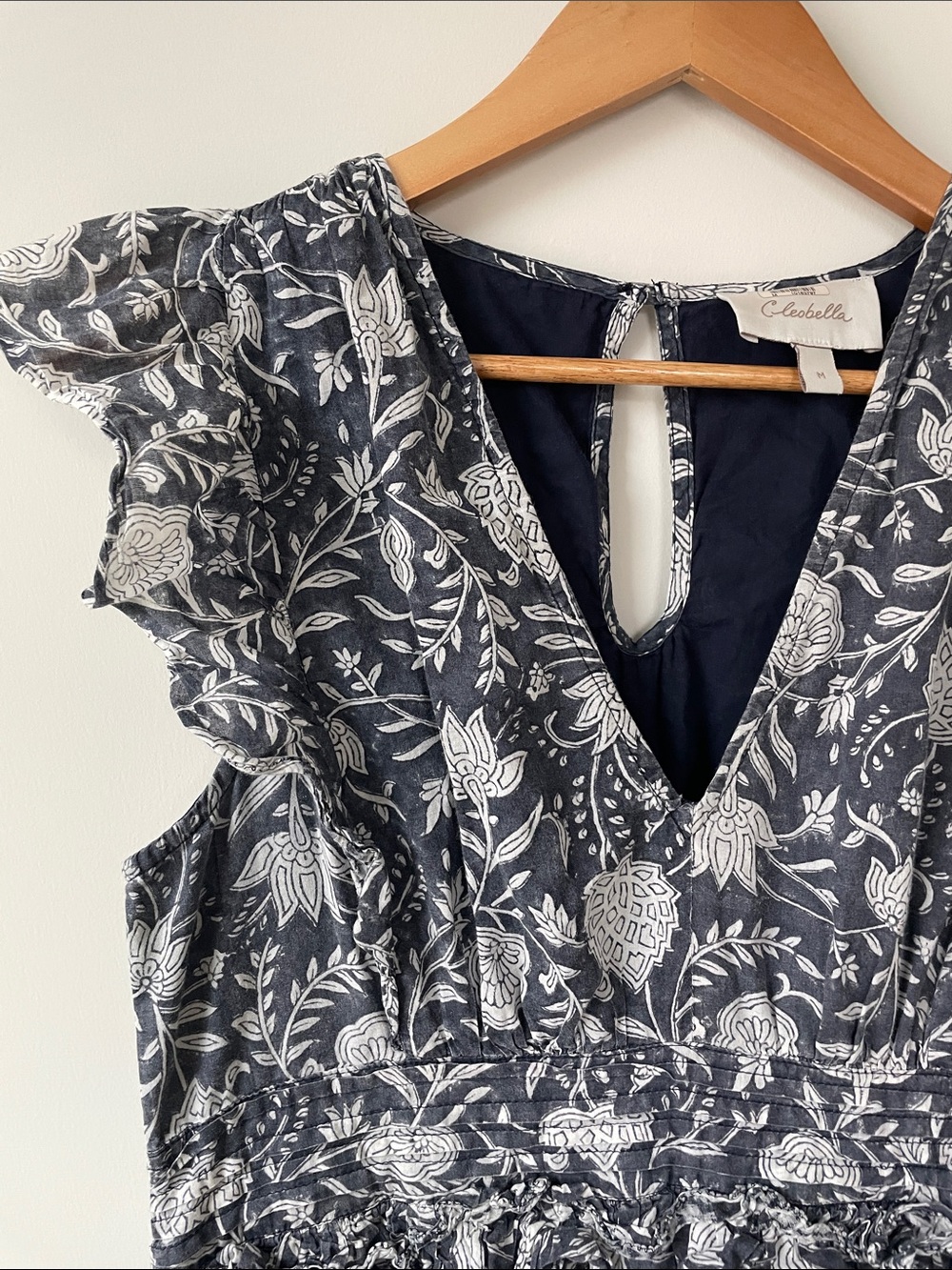 Cleobella Cherie Floral Ruffle Midi Dress Medium Organic Cotton - Picture 6 of 7